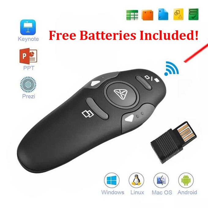 2.4G Wireless Laser Pointer Red Presenter LED USB Pen PPT Remote Control Powerpoint Presentation